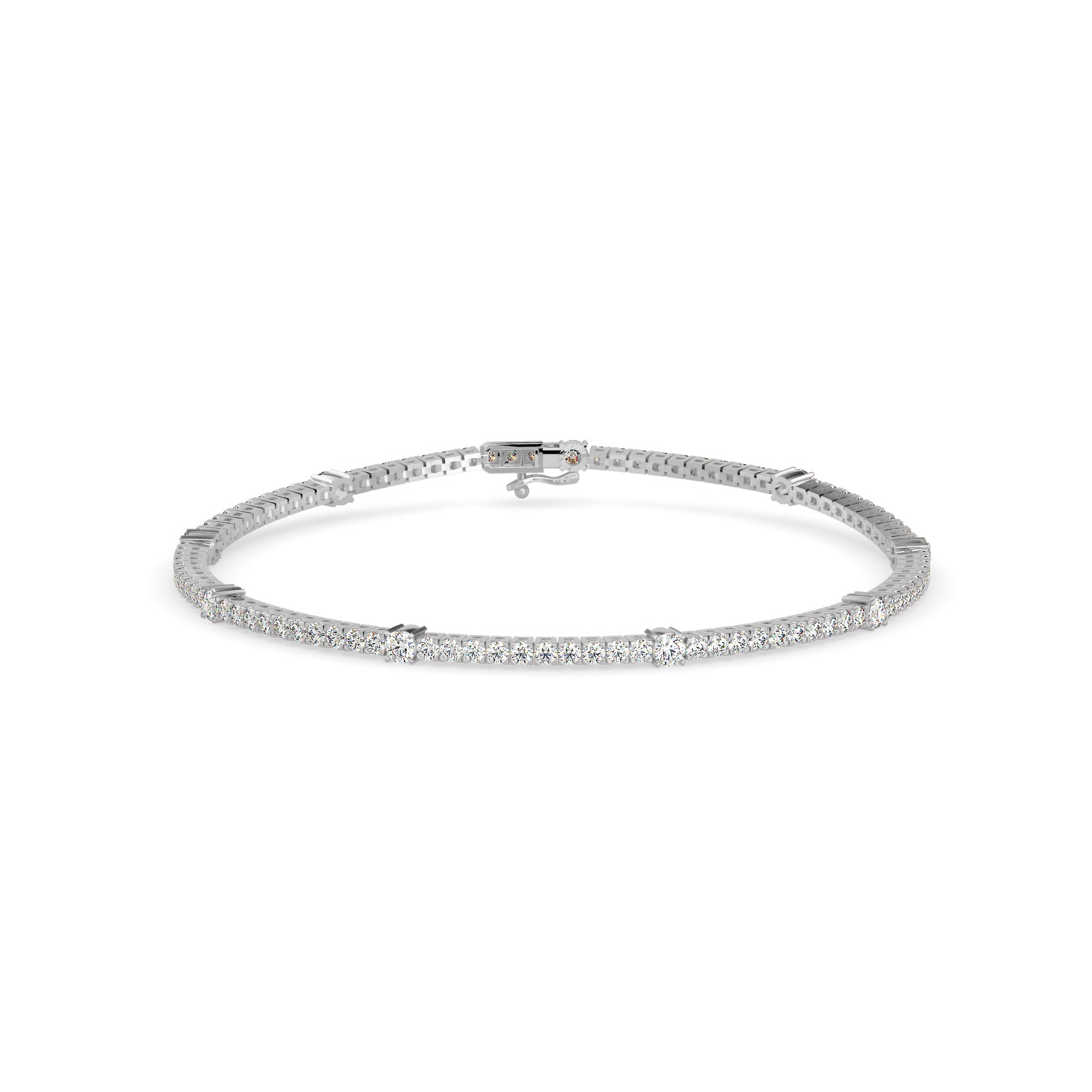 Pulsera de diamantes creados en laboratorio modelo Bar Tennis en oro de 18K (2.35 quilates)
